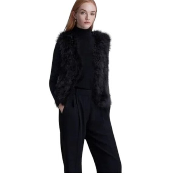 Club Monaco Fur Violet Feather Vest - Picture 4 of 7